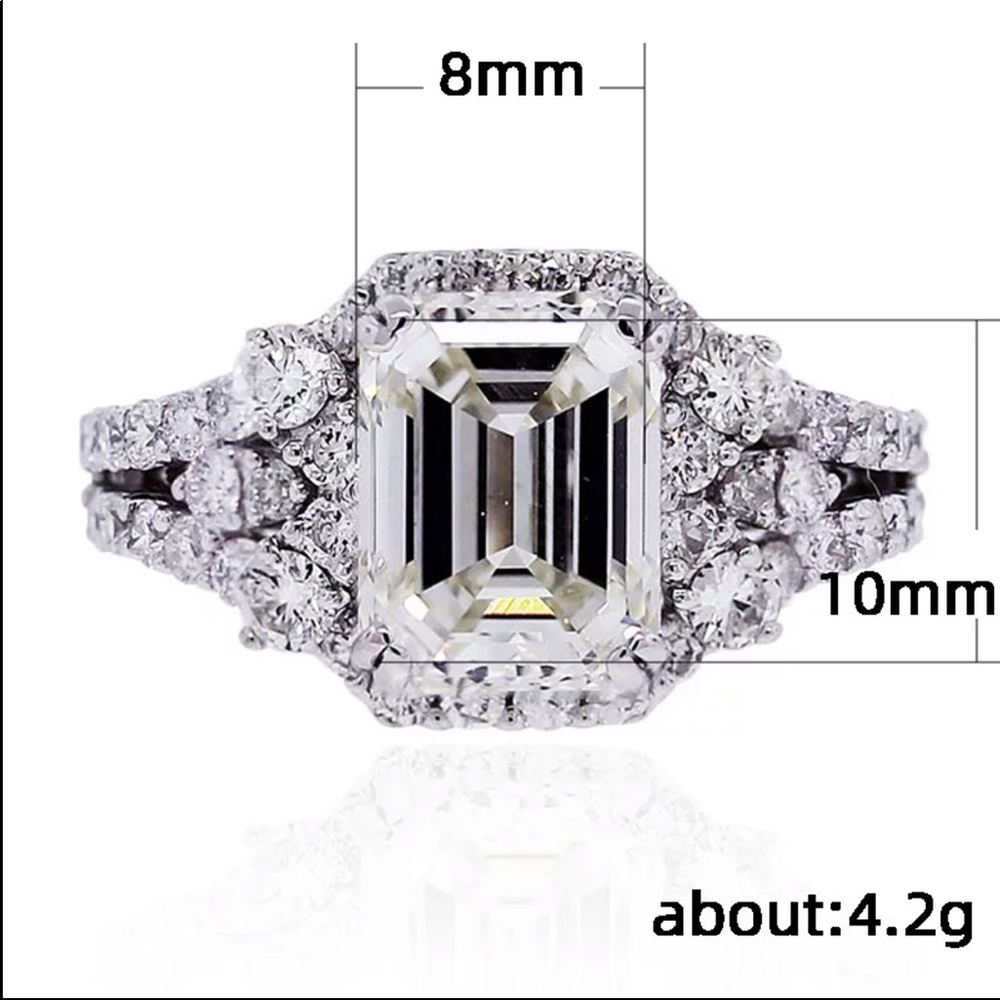 New Women’s 925 Silver Diamond Diamond Ring - Picture 5 of 6